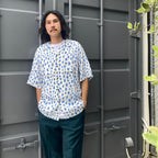 HAWAIIAN SHIRT S/S -TYPE 2- #WHITE-BLUE [24SS-WMS-HI02]