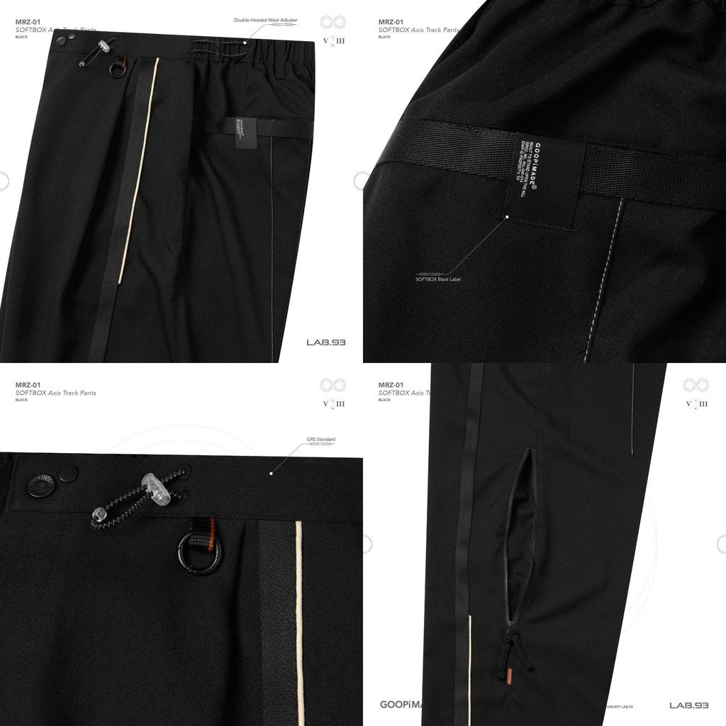 「MRZ-01」 SOFTBOX Axis Track Pants #BLACK [GOOPI-24AW-NOV-04]