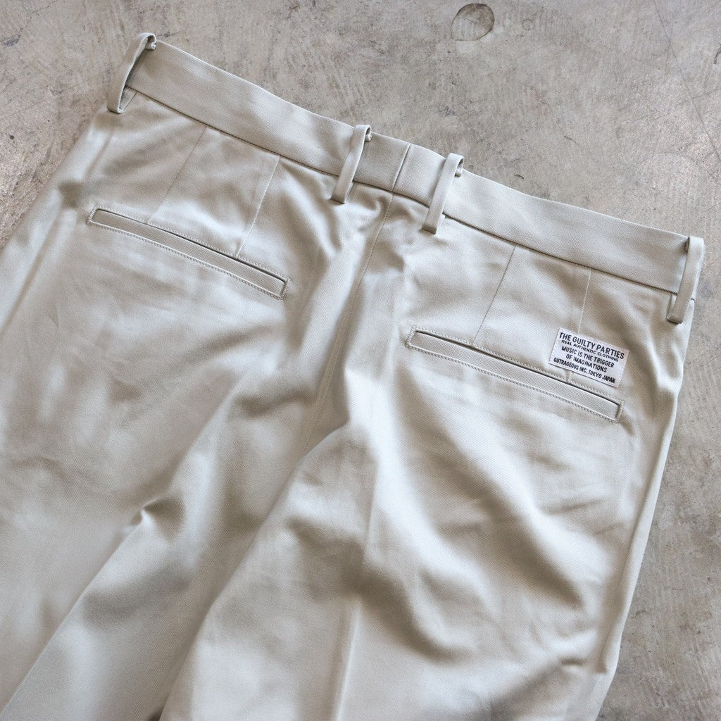 DOUBLE PLEATED CHINO TROUSERS #L-BEIGE [24FW-WMP-PT02]