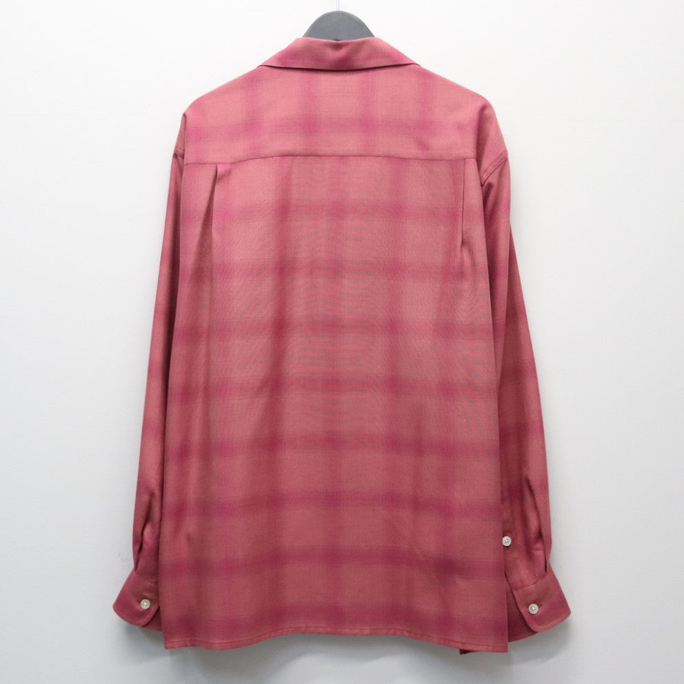 OMBRE CHECK OPEN COLLAR SHIRT L/S #PINK [26SSE-WMS-OC03]