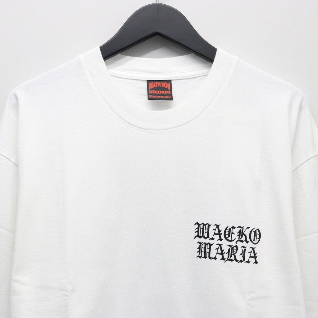DEATH ROW RECORDS | WASHED HEAVY WEIGHT CREW NECK LONG SLEEVE T-SHIRT #WHITE [DEATHROW-WM-LT01]