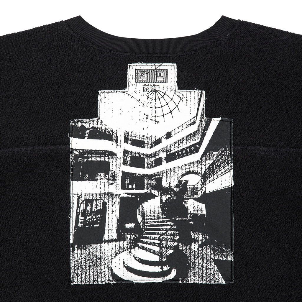 COTTON TRACK CREW NECK #BLACK [CES27CS03]