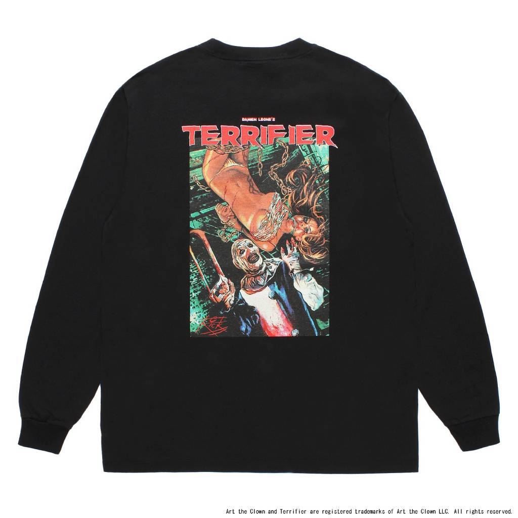 TERRIFIER | 水洗重磅圓領長袖T卹 #黑色 [TERRIFIER-WM-LT01]