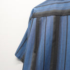 OMBRE STRIPED OPEN COLLAR SHIRT S/S #BLUE [26SS-WMS-OC12]