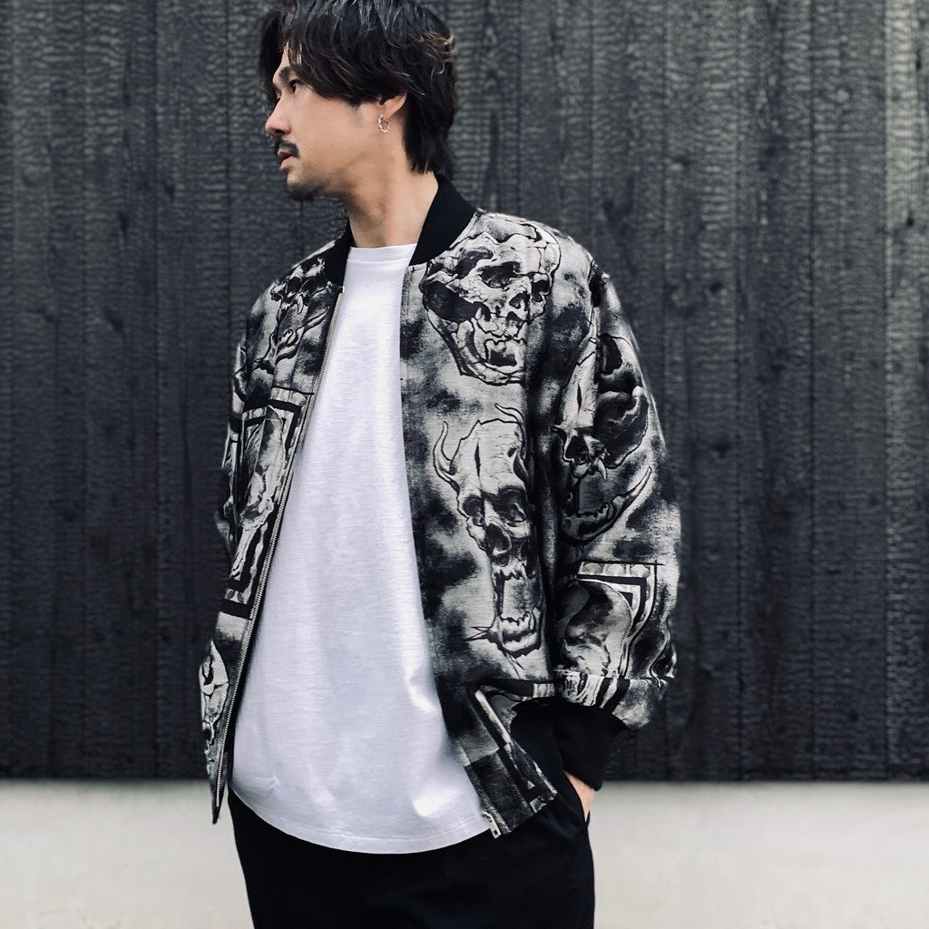 of_56 TATTOO STUDIO | JACQUARD SKA JACKET #SILVER [56TS-WM-BL02]