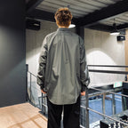 TECH BUTTON DOWN SHIRT L/S #CHARCOAL [BE-80025]