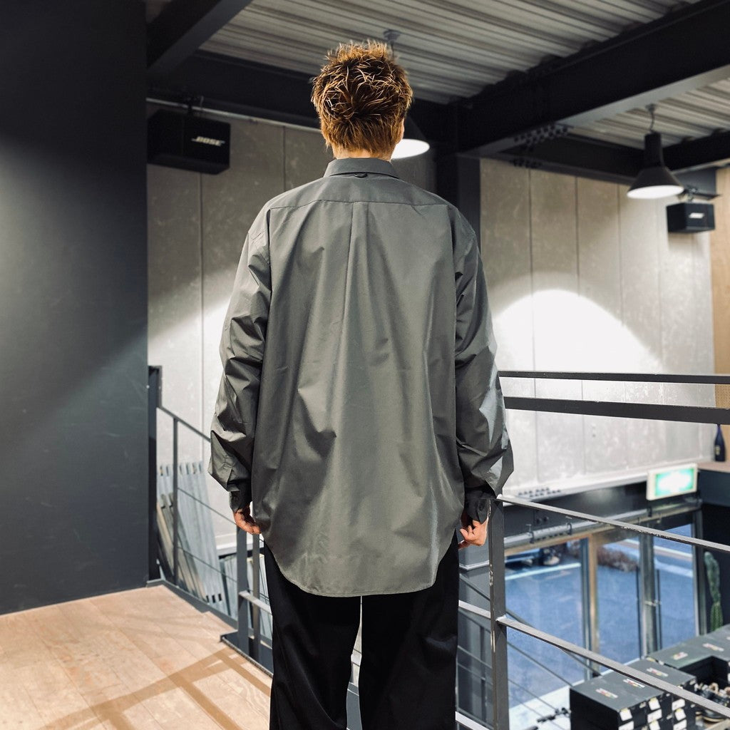 TECH BUTTON DOWN SHIRT L/S #CHARCOAL [BE-80025]