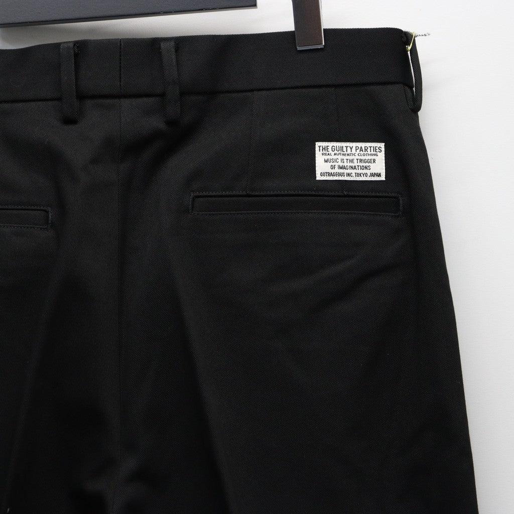 DOUBLE PLEATED CHINO TROUSERS ( TYPE-1 ) #BLACK [25FW-WMP-PT01]