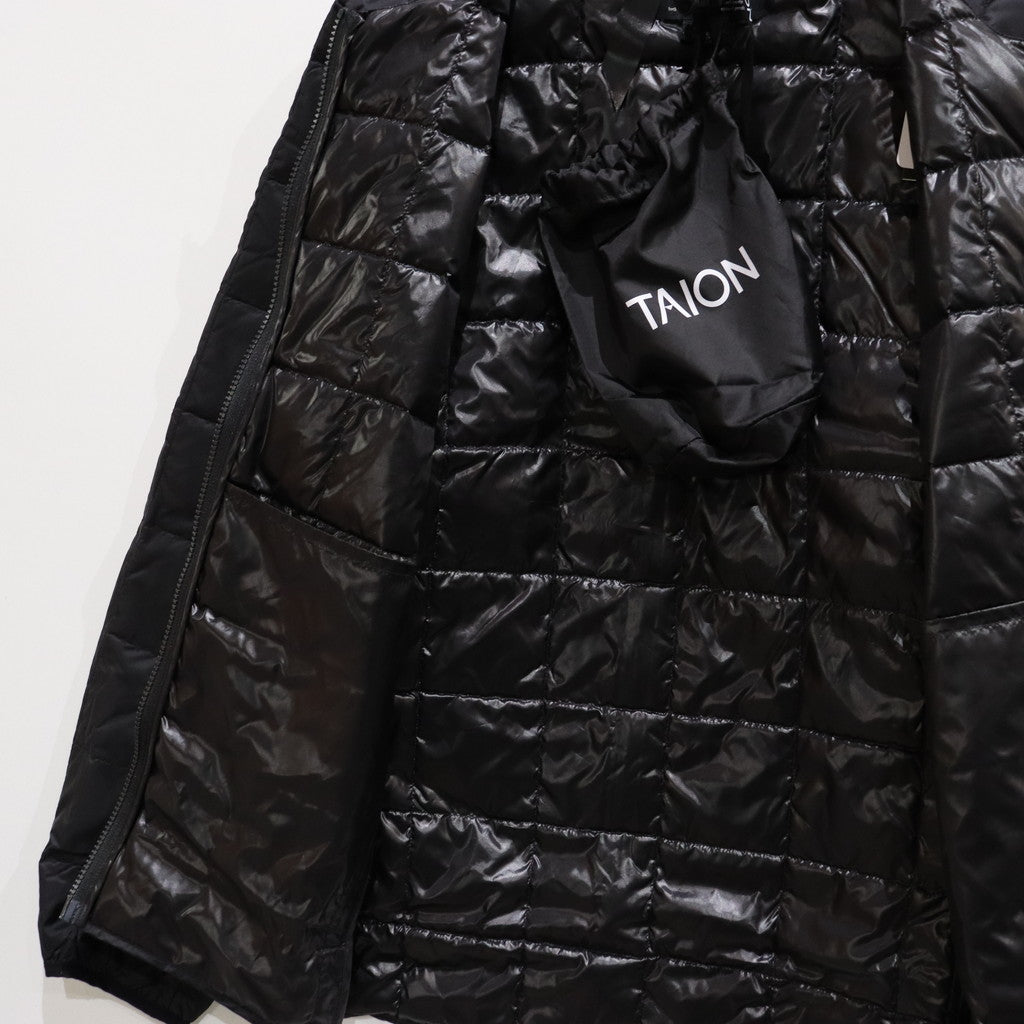 CREW NECK W-ZIP DOWN JKT #BLACK [TAION-104WZ]
