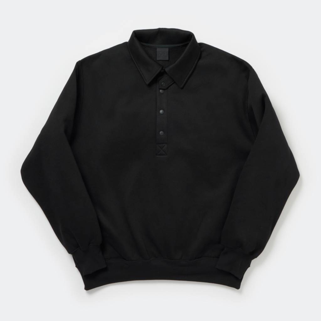 科技運動按扣套頭衫 #黑色 [BE-53025W]