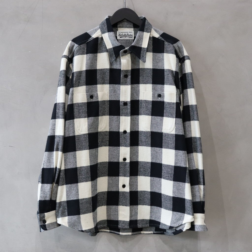 FLANNEL REGULAR COLLAR SHIRT #WHITE [24FW-WMS-RC01] - cocorozashi