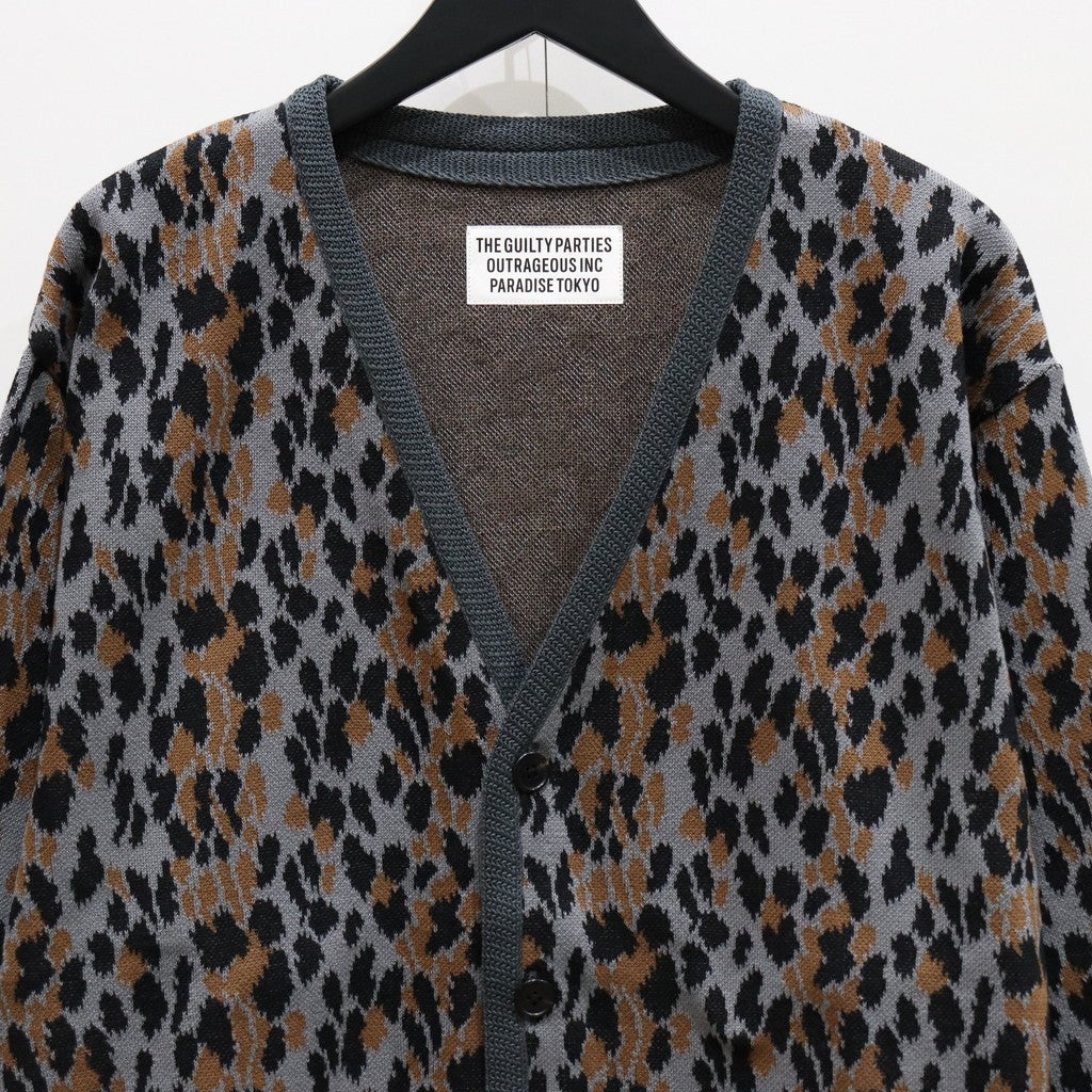 LEOPARD JACQUARD KNIT CARDIGAN #GRAY [25SSE-WMK-KN06]