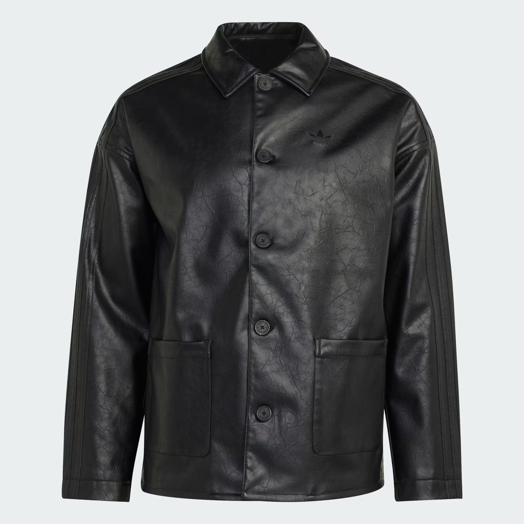 PLEATHER COAT #BLACK [LC8119]