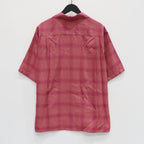 OMBRE CHECK OPEN COLLAR SHIRT S/S ( TYPE-3 ) #PINK [25SS-WMS-OC20]