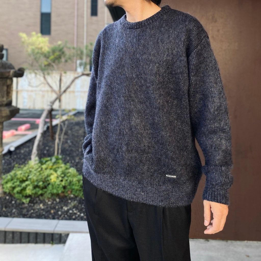 MIX MOHAIR CREW NECK SWEATER #PURPLE [26FW-WMK-KN03]