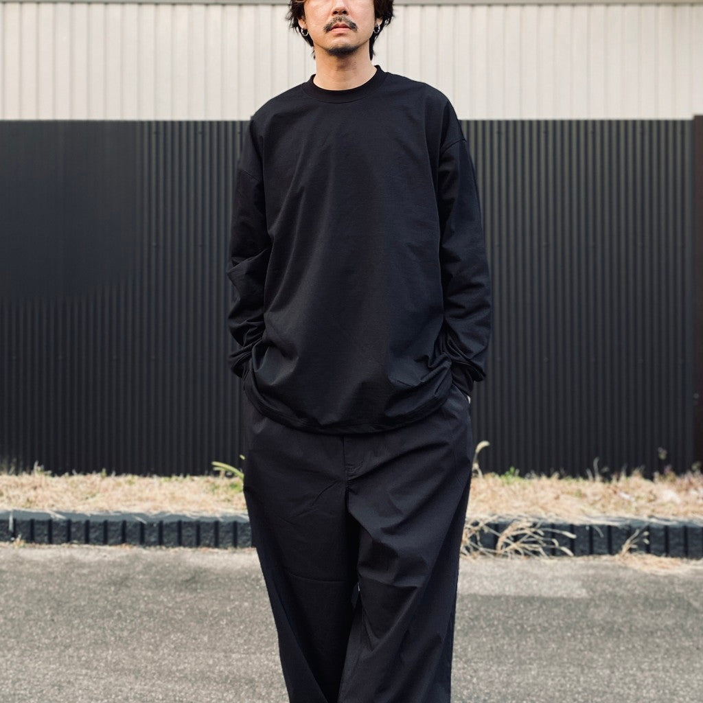 TECH DRAWSTRING L/S TEE #BLACK [BE-34026]