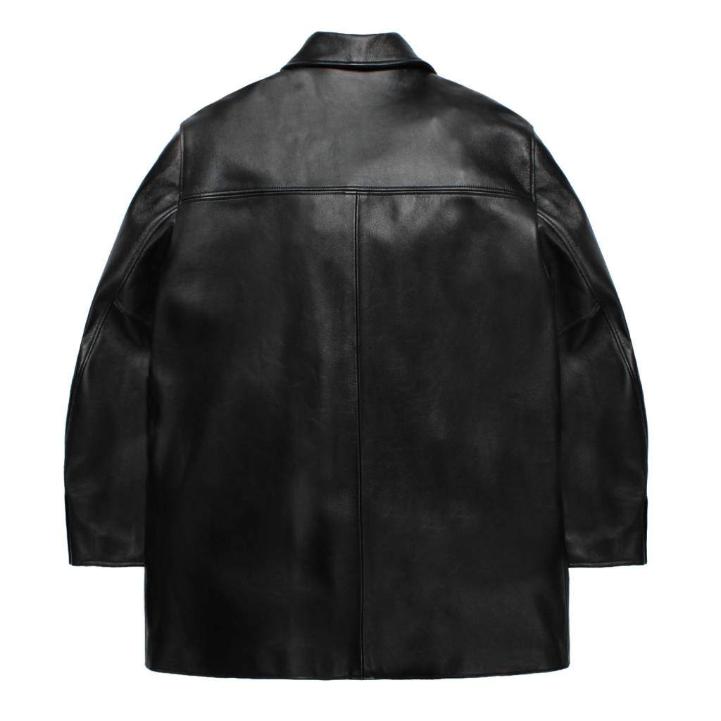 LEATHER COAT ( TYPE-2 ) #BLACK [26FWE-WMO-CO02]