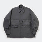 TECH SPORTS OPEN COLLAR SHIRT L/S #CHARCOAL [BE-82025]