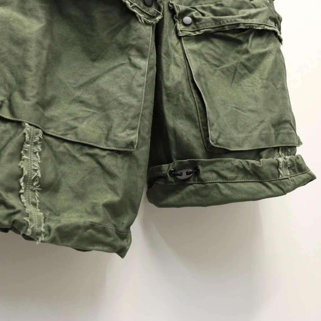 Slash Seam Twist Cargo Pants (PIGMENT DYED MOLESKIN) #OLIVE [M-P2-PT13]