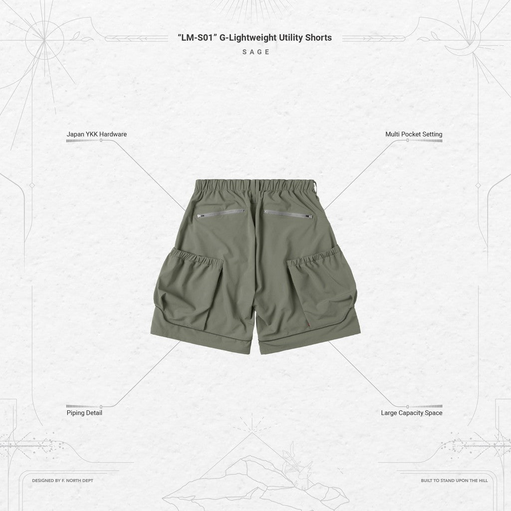 "LM-S01" G-輕便實用短褲 #SAGE [GOOPI-24SS-AUG-01]