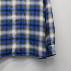 OMBRE CHECK OPEN COLLAR SHIRT L/S ( TYPE-1 ) #BLUE [25FW-WMS-OC05]