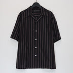 STRIPED OPEN COLLAR SHIRT S/S ( TYPE-2 ) #BLACK [25SS-WMS-OC04]