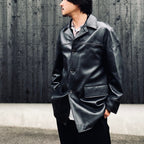 LEATHER COAT ( TYPE-2 ) #BLACK [26FWE-WMO-CO02]