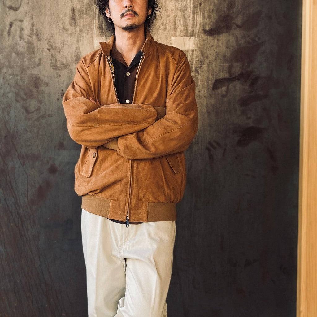 BARACUTA | G9 SUEDE LEATHER HARRINGTON JACKET #BEIGE [25FW-WMO-BC01]