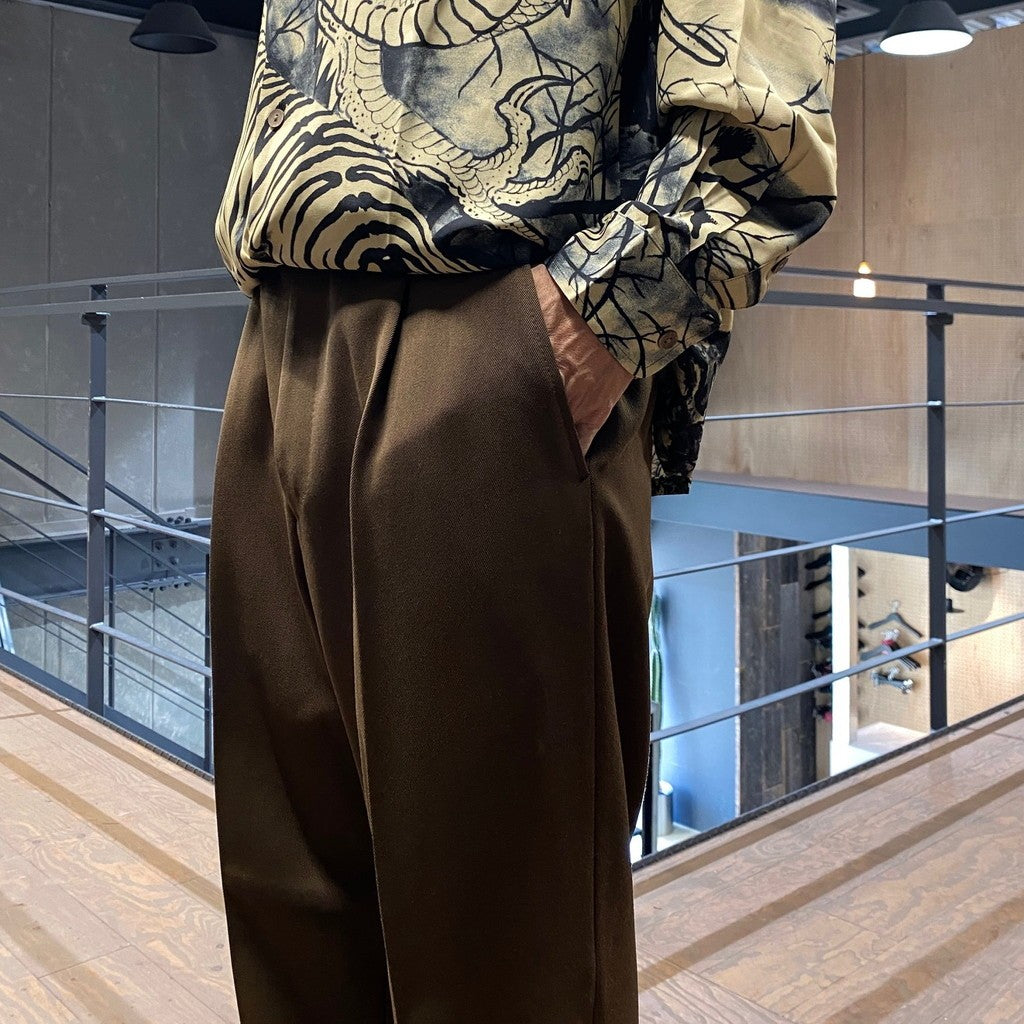 褶襉長褲 #棕色 [24FWE-WMP-TR01]