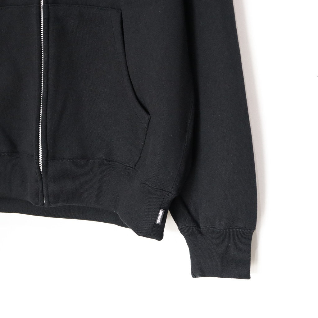 HEAVY WEIGHT FULL ZIP HOODED SWEAT SHIRT #BLACK [25SSE-WMC-SS01]