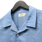 Double Gauze Plaid Open Collar Shirt #Off x Blue [SD26S-SH02]