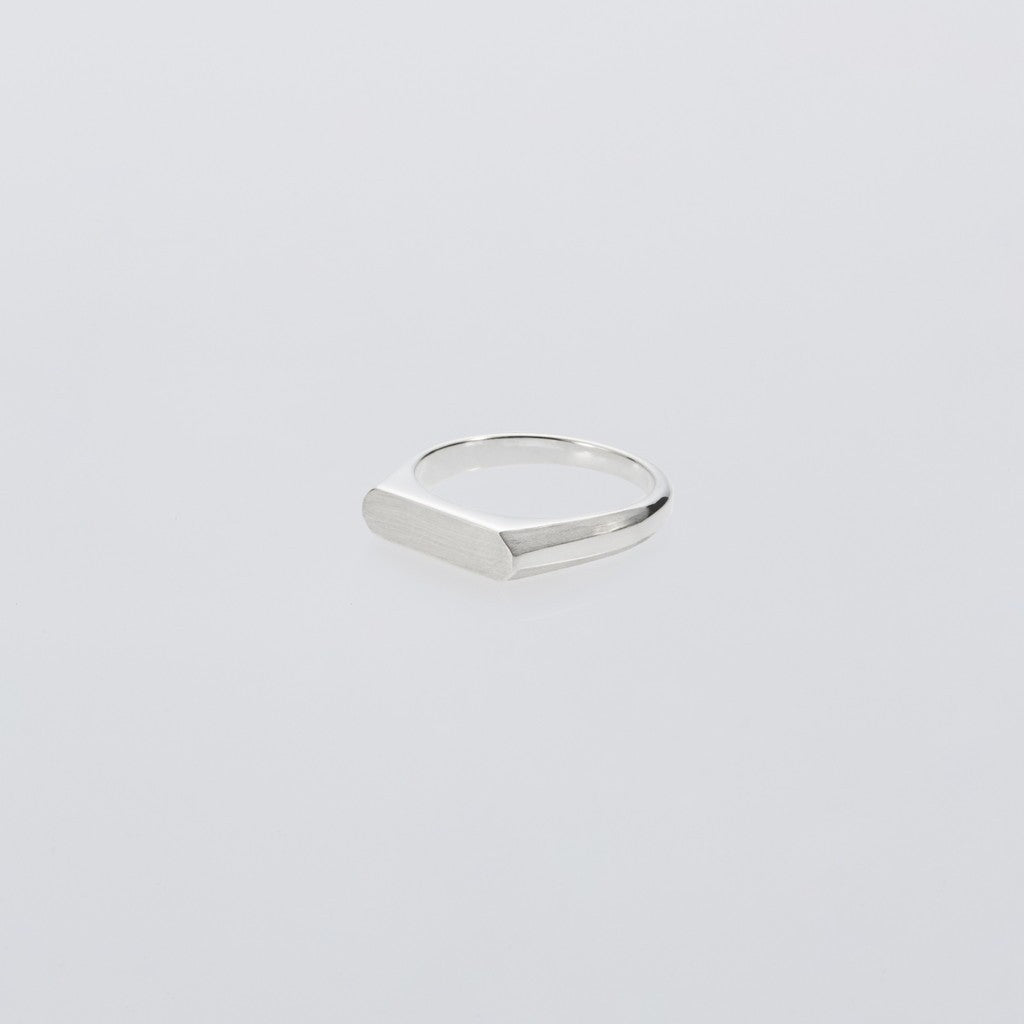 Signet Ring with Hair Line -Thin- #SILVER [XOR120] - cocorozashi