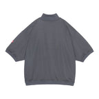 PE JERSEY SHORT SLEEVE HALF ZIP #CHARCOAL [CES29CS21]