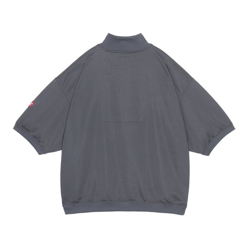 PE JERSEY SHORT SLEEVE HALF ZIP #CHARCOAL [CES29CS21]