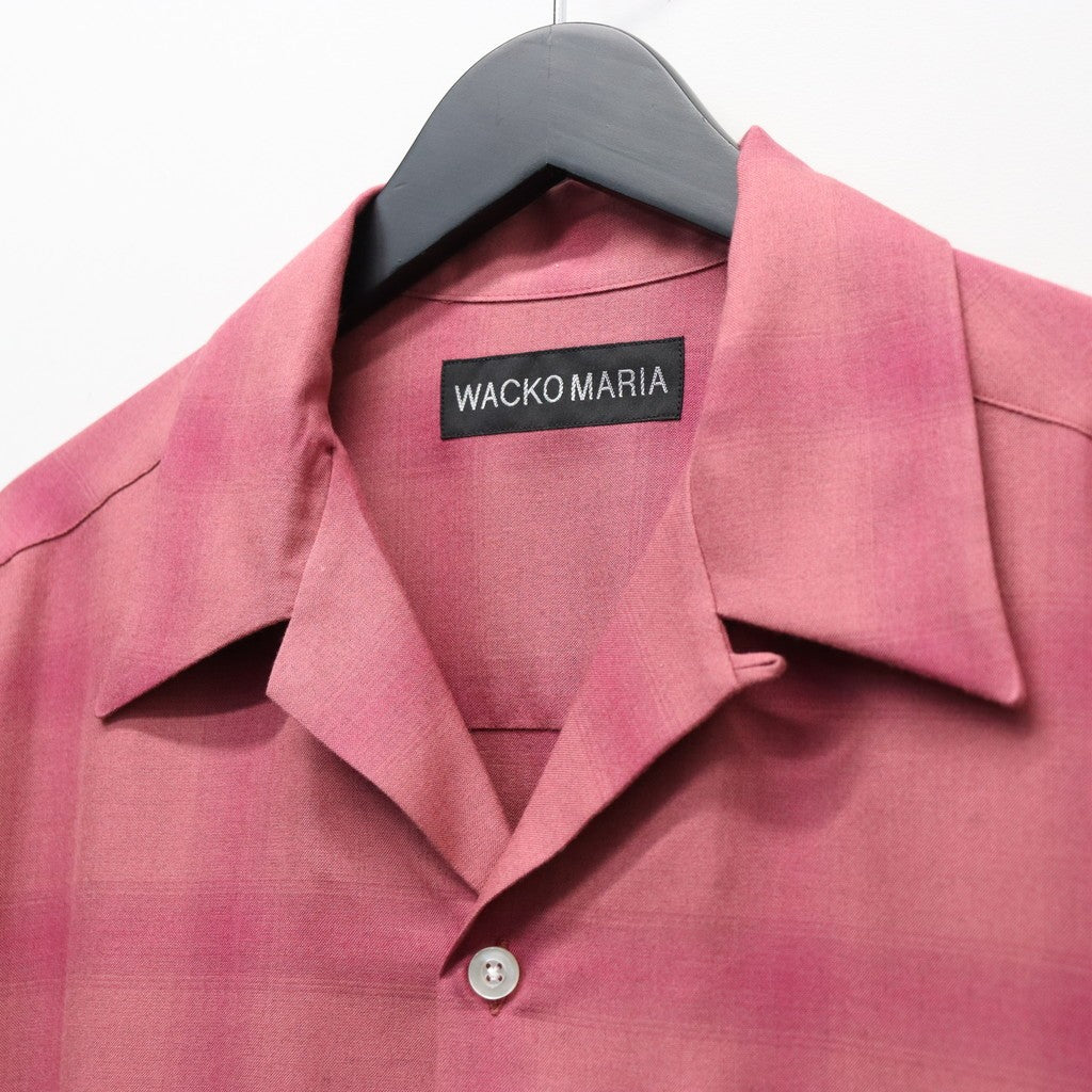 OMBRE CHECK OPEN COLLAR SHIRT L/S #PINK [26SSE-WMS-OC03]