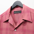 OMBRE CHECK OPEN COLLAR SHIRT L/S #PINK [26SSE-WMS-OC03]
