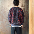 LEOPARD MOHAIR CREW NECK SWEATER #NAVY [25FW-WMK-KN07]