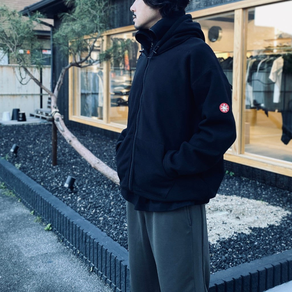 ATTACHED HOOD FLEECE ZIP UP #BLACK [CES29CS18]