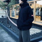 ATTACHED HOOD FLEECE ZIP UP #BLACK [CES29CS18]