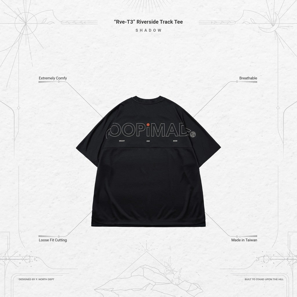 「Rve-T3」 Riverside Track Tee #SHADOW [GOOPI-24SS-MAY-02]