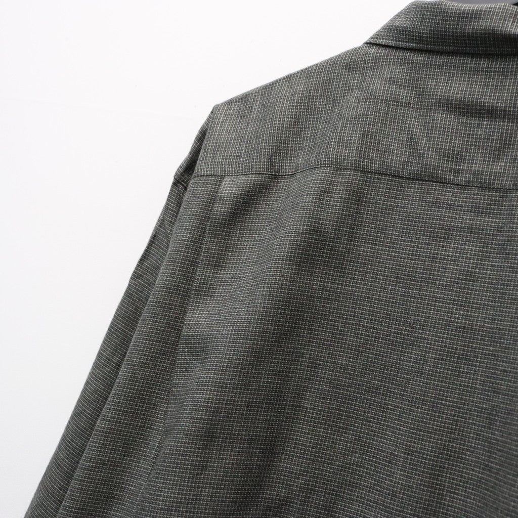 Micro Plaid Open Collar Shirt #Grey [SD26F-SH02]
