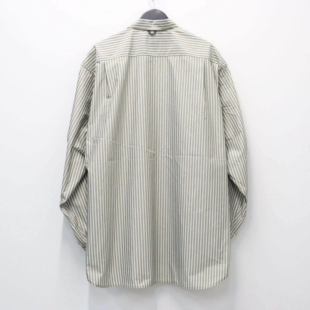 TECH REGULAR COLLAR SHIRT L/S STRIPE #LT.BROWN [BE-83026W]