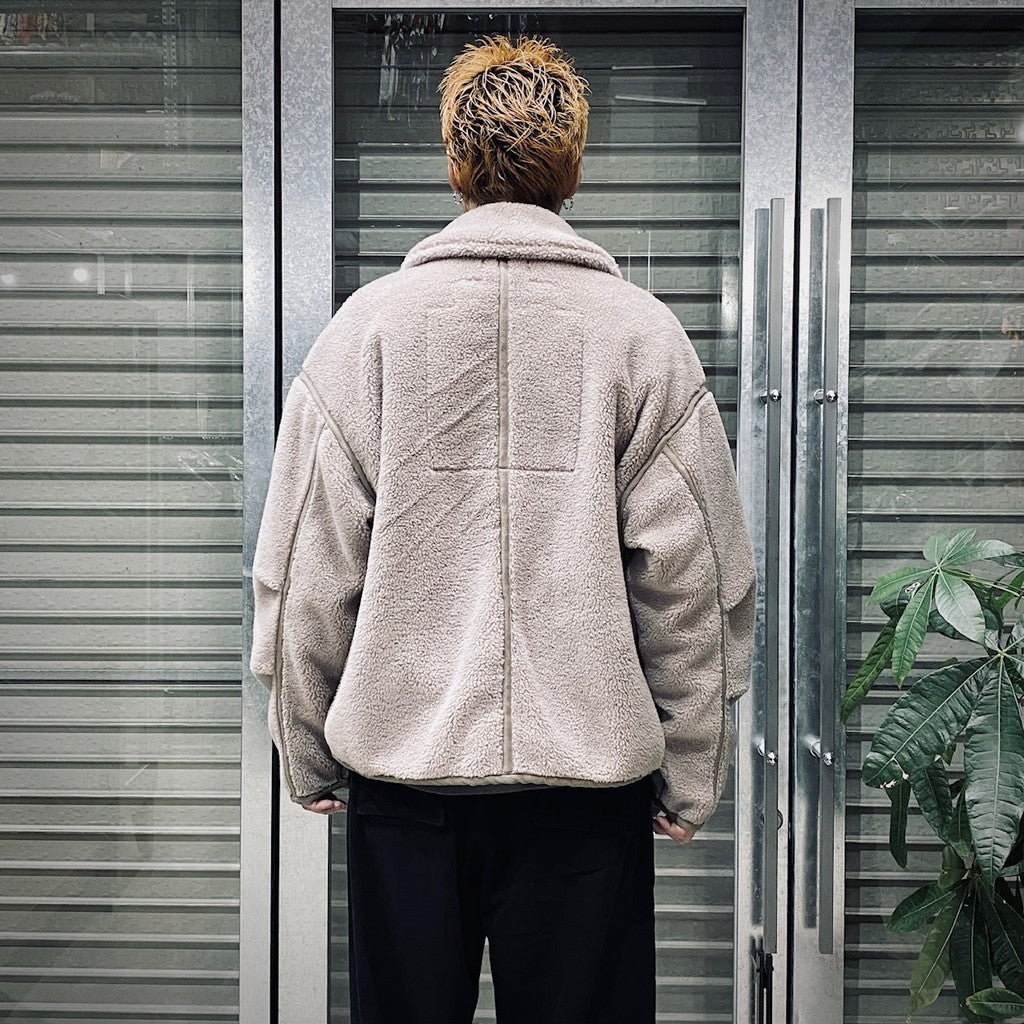 COLLARED BOA ZIP UP #KHAKI [CES26CS18] – cocorozashi