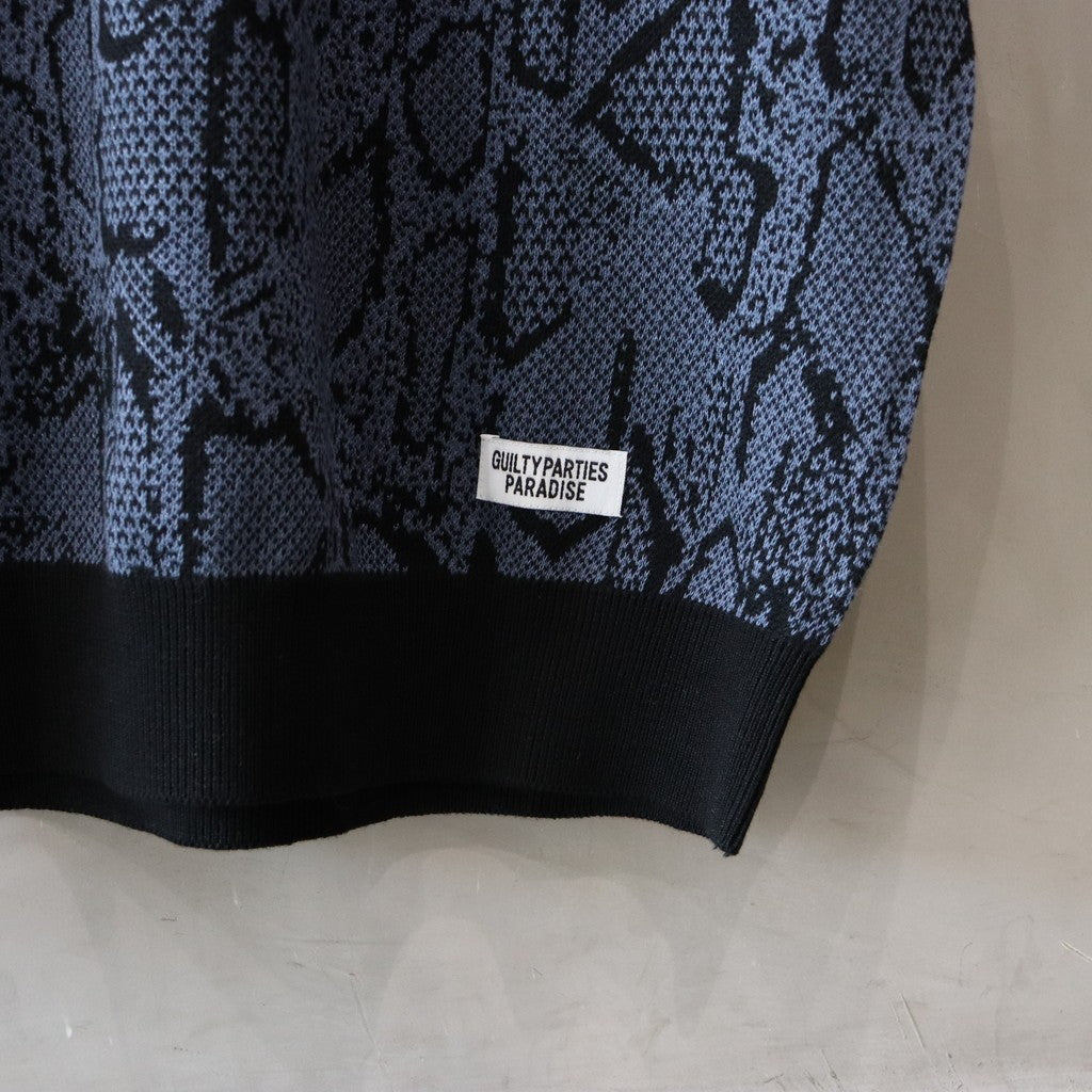 PYTHON KNIT POLO SHIRT #NAVY [24SS-WMK-KN11]