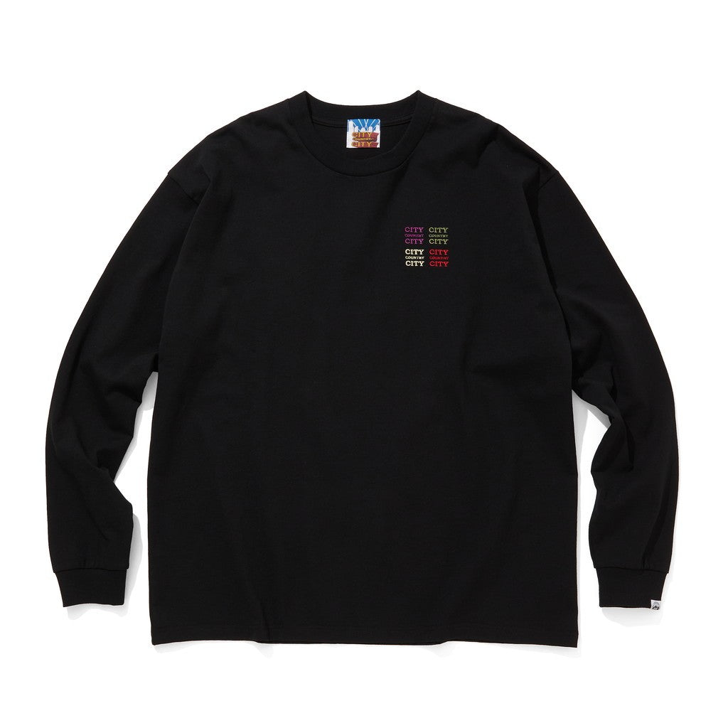 EMBROIDERED LOGO COTTON L/S T-SHIRT_CCCC #BLACK [CCC-251T003	]