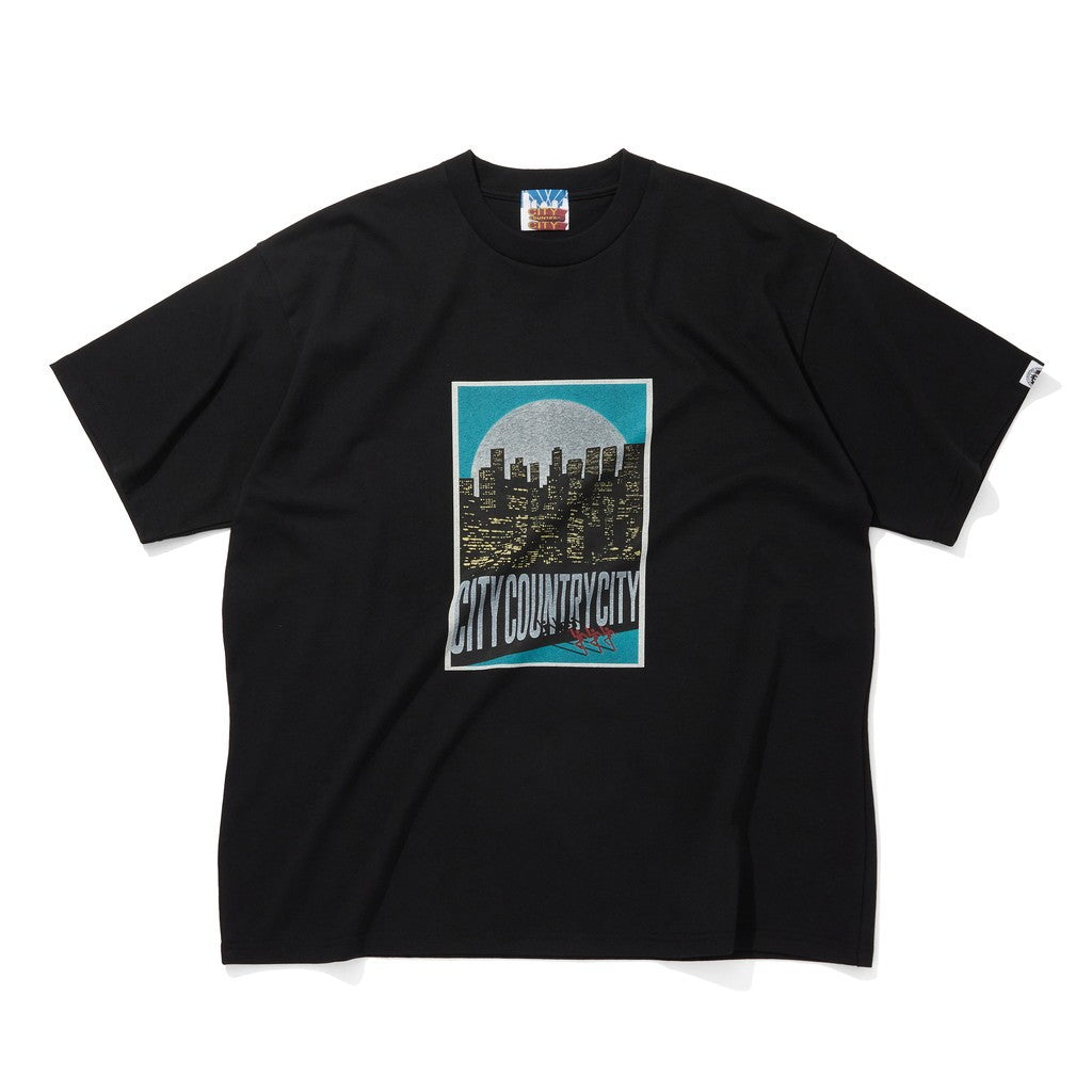 COTTON T-SHIRT_CITY LIGHTS #BLACK [CCC-261T003]