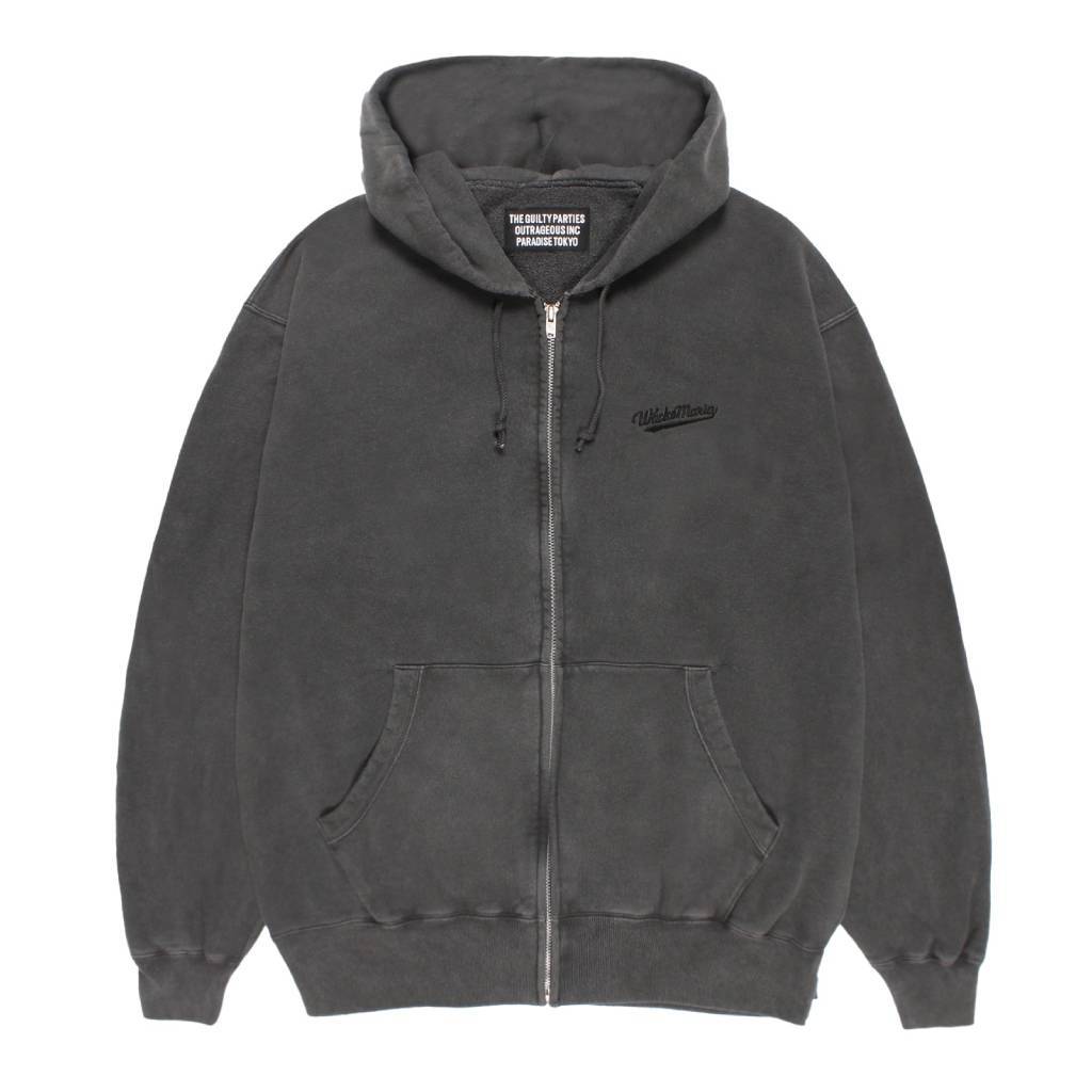 WASHED MIDDLE WEIGHT FULL ZIP HOODED SWEAT SHIRT #GRAY [26FWE-WMC-SS01]