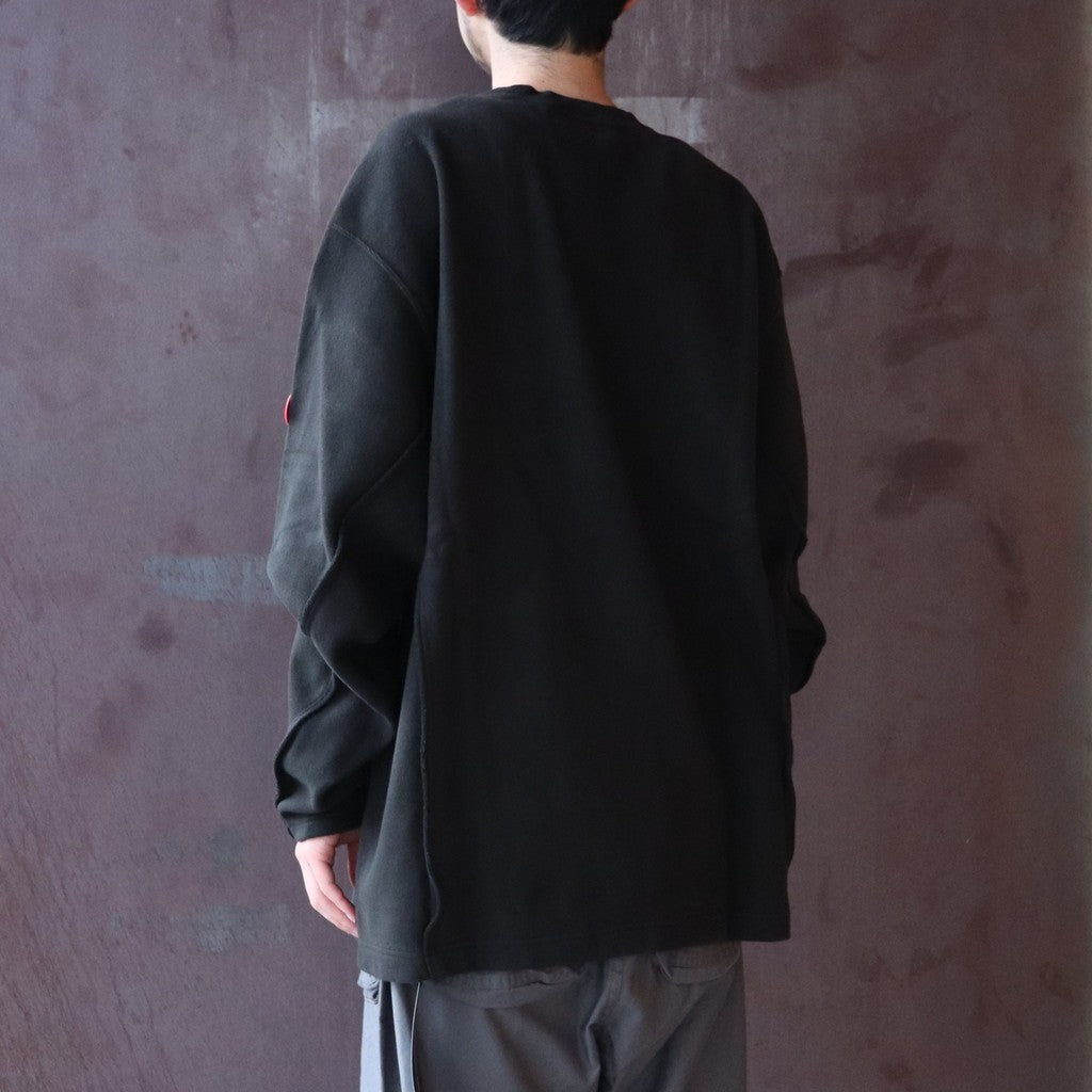 SIDE SEAM DBL KNIT LONG SLEEVE #BLACK [CES29CS22]