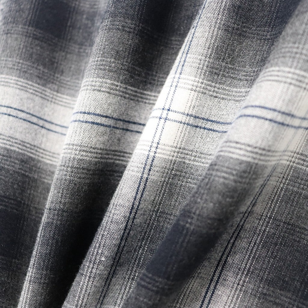 OMBRE CHECK OPEN COLLAR SHIRT L/S ( TYPE-1 ) #GRAY [26SS-WMS-OC11]