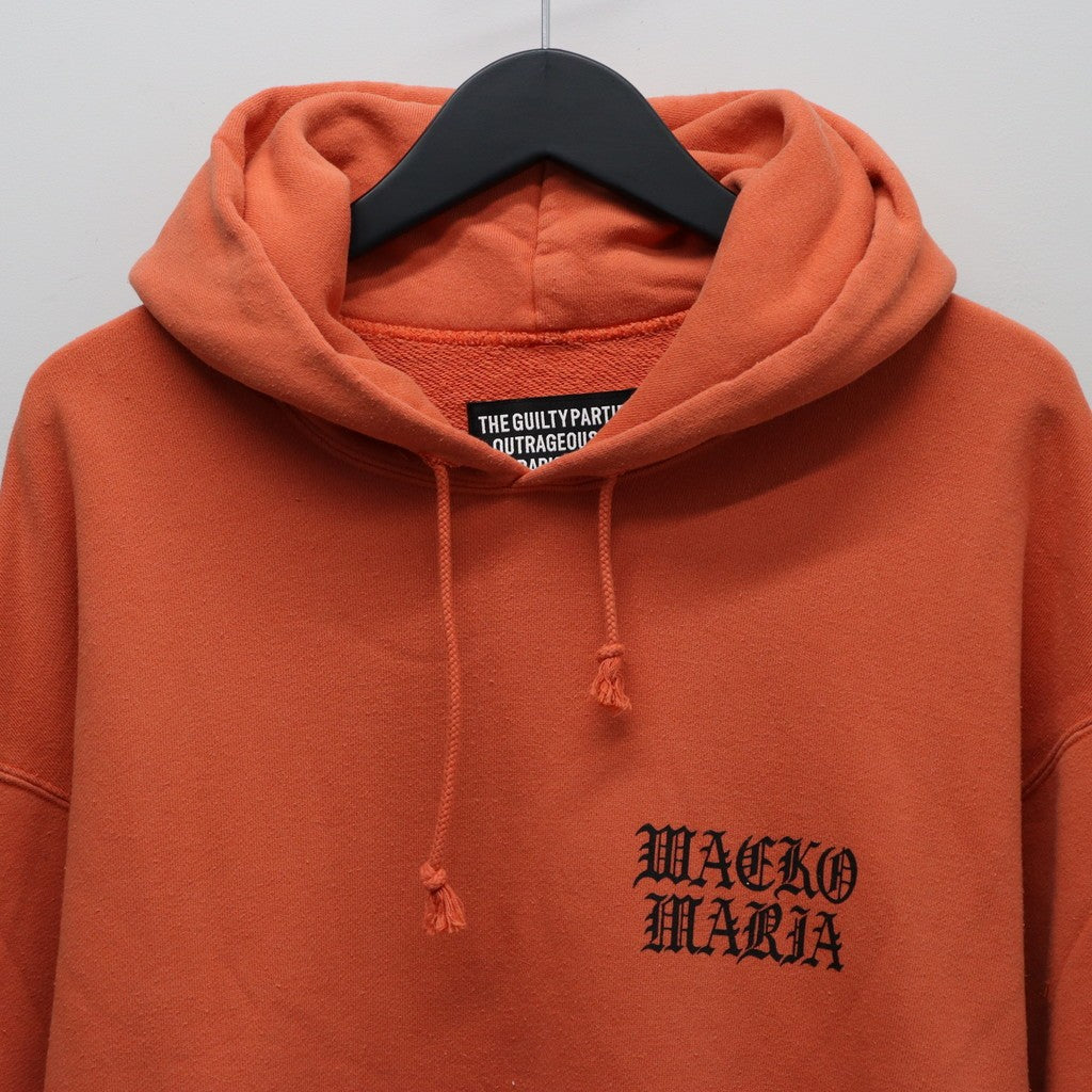 DEATH ROW RECORDS | WASHED MIDDLE WEIGHT PULLOVER HOODED SWEAT SHIRT #ORANGE [DEATHROW-WM-SS02]